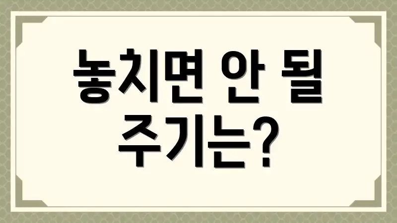 놓치면 안 될 주기는?
