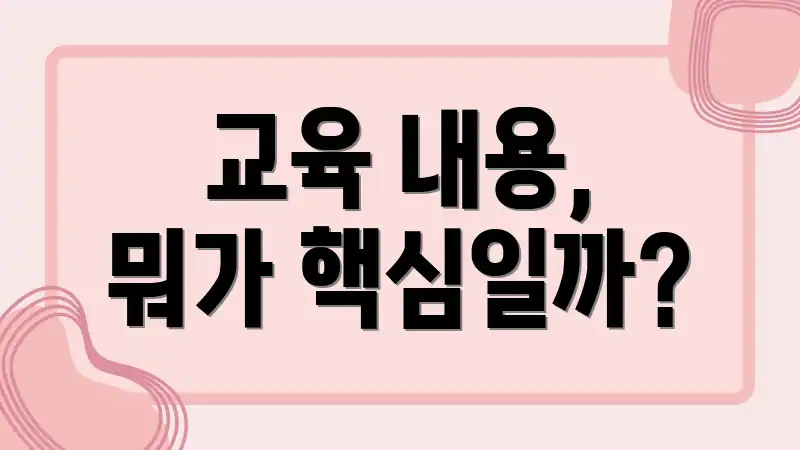 교육 내용, 뭐가 핵심일까?